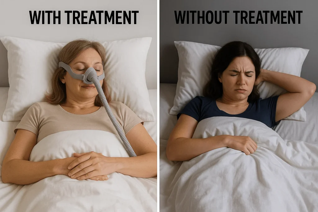 “Comparison of sleep apnea with and without treatment”