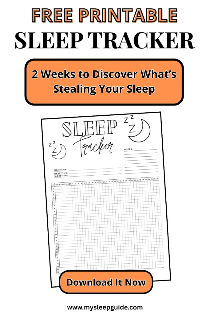 Printable sleep tracker to spot sleep patterns and build better habits.