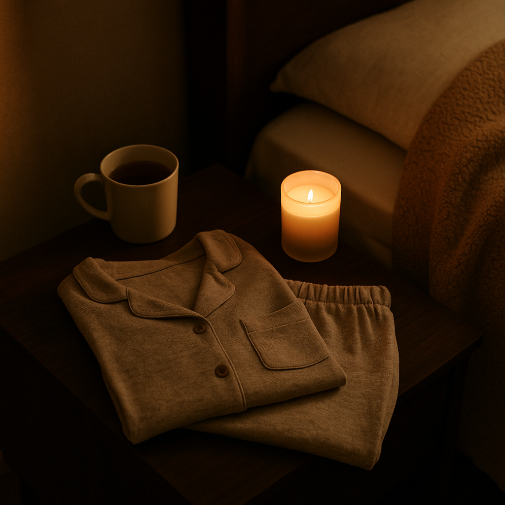 Peaceful nighttime routine after a shower to support better sleep